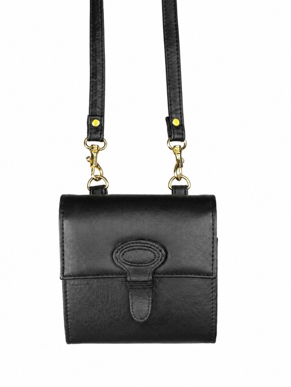 ๐ Rolfs Black Leather Crossbody Wallet Organizer Phone Bag RFID VGUC Vintage - Picture 4 of 5